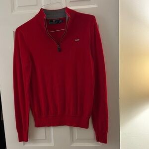 Vineyard Vines Boy’s Red Quarter-Zip Sweater
